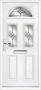 Lothian Zinc Art Elegance black composite front door with toplight